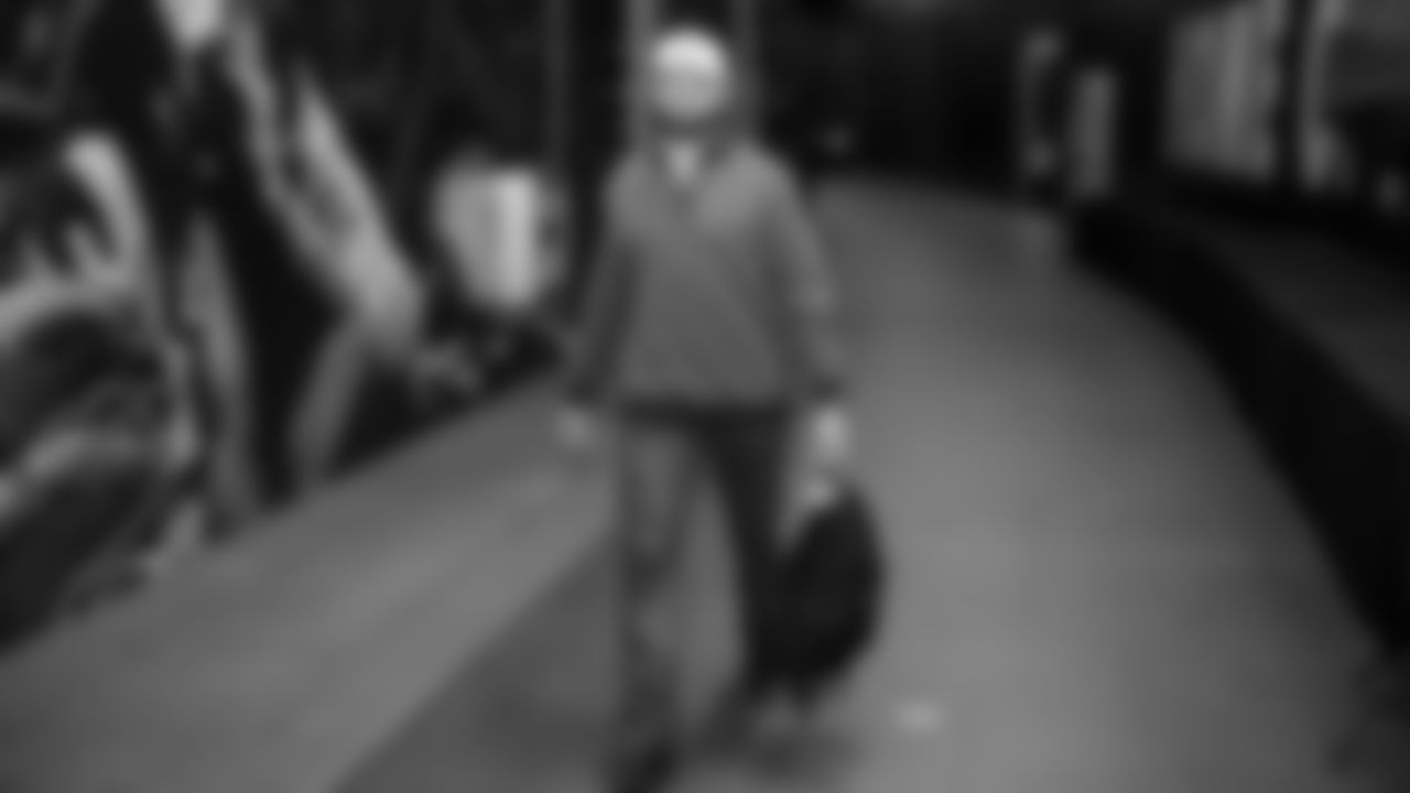 Seahawks linebacker Patrick O'Connell (52) arrived at Lumen Field for the Week 13 matchup vs. the Minnesota Vikings.