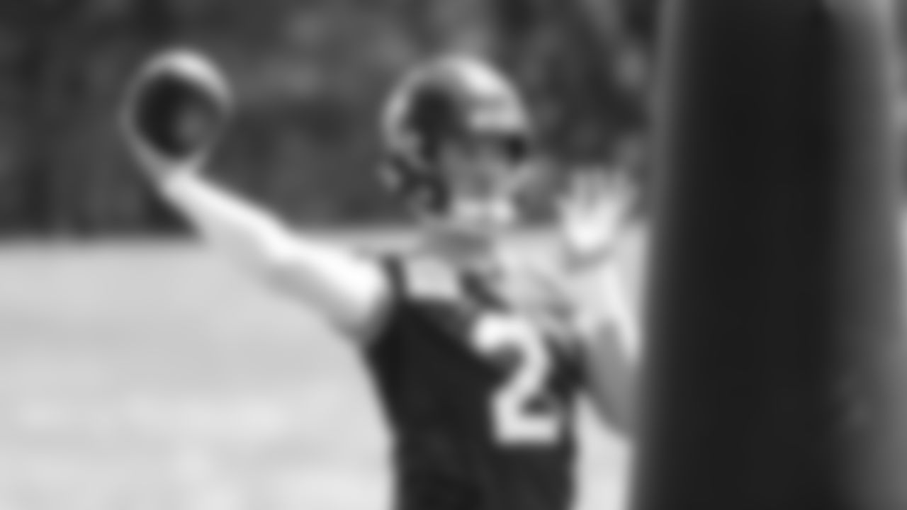 Seahawks quarterback Drew Lock (2) participated in a workout on day four of OTAs on Monday, June 2, 2025 at the Virginia Mason Athletic Center.
