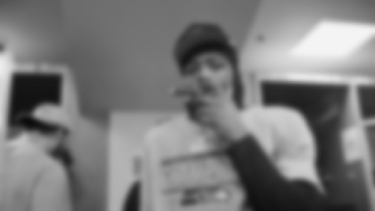 The Seahawks celebrate the 31-27 win vs. the Rams in the NFC Championship on Sunday, January 25, 2026.