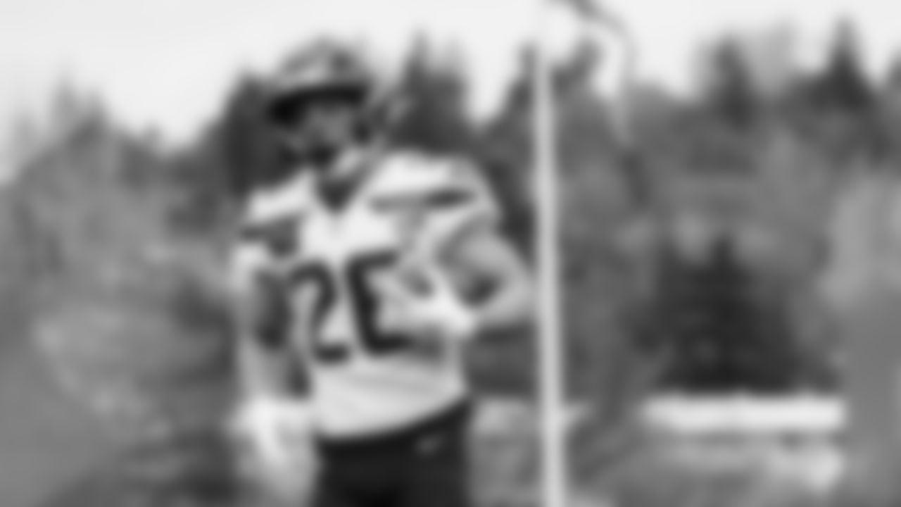 Seahawks running back Zach Charbonnet (26) practiced on Wednesday, December 3, 2025 at the Virginia Mason Athletic Center.