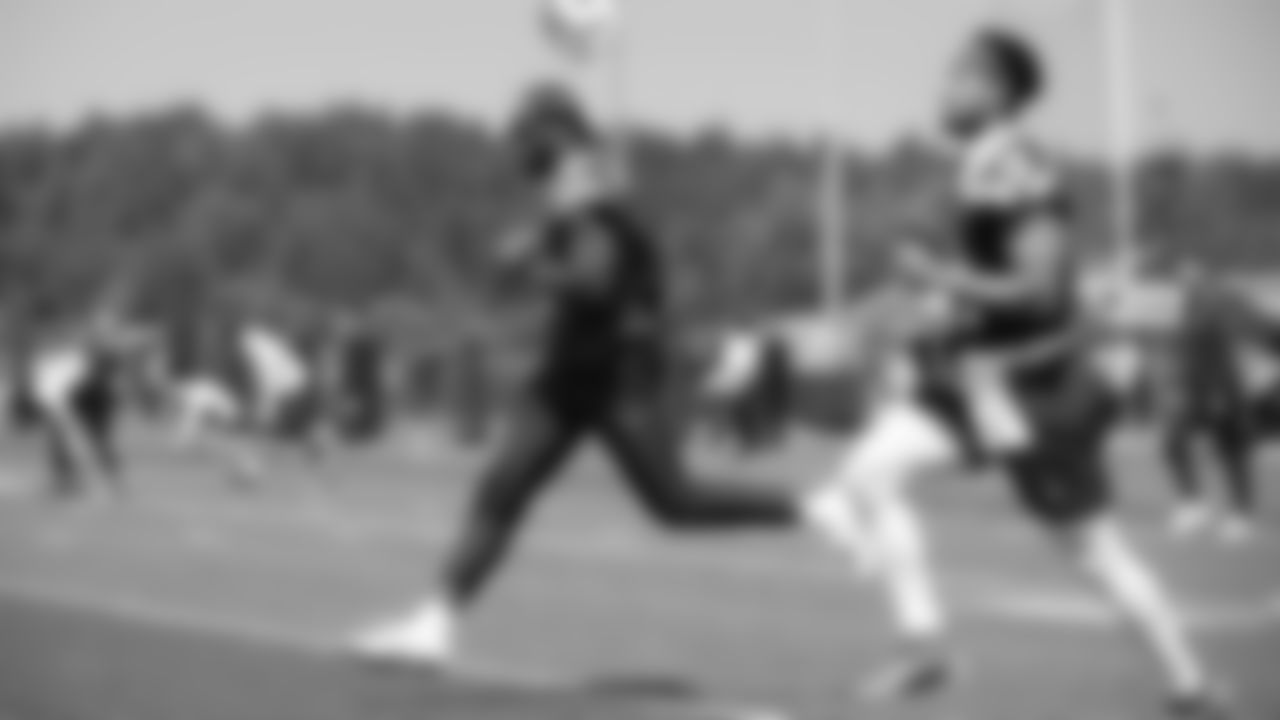 Seahawks quarterback Jalen Milroe (6) and wide receiver Jaxon Smith-Njigba (11) participated in a workout on day four of OTAs on Monday, June 2, 2025 at the Virginia Mason Athletic Center.