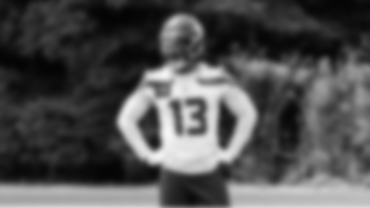 Seahawks linebacker Ernest Jones IV (13) participated in a workout on day five of OTAs on Wednesday, June 4, 2025 at the Virginia Mason Athletic Center.