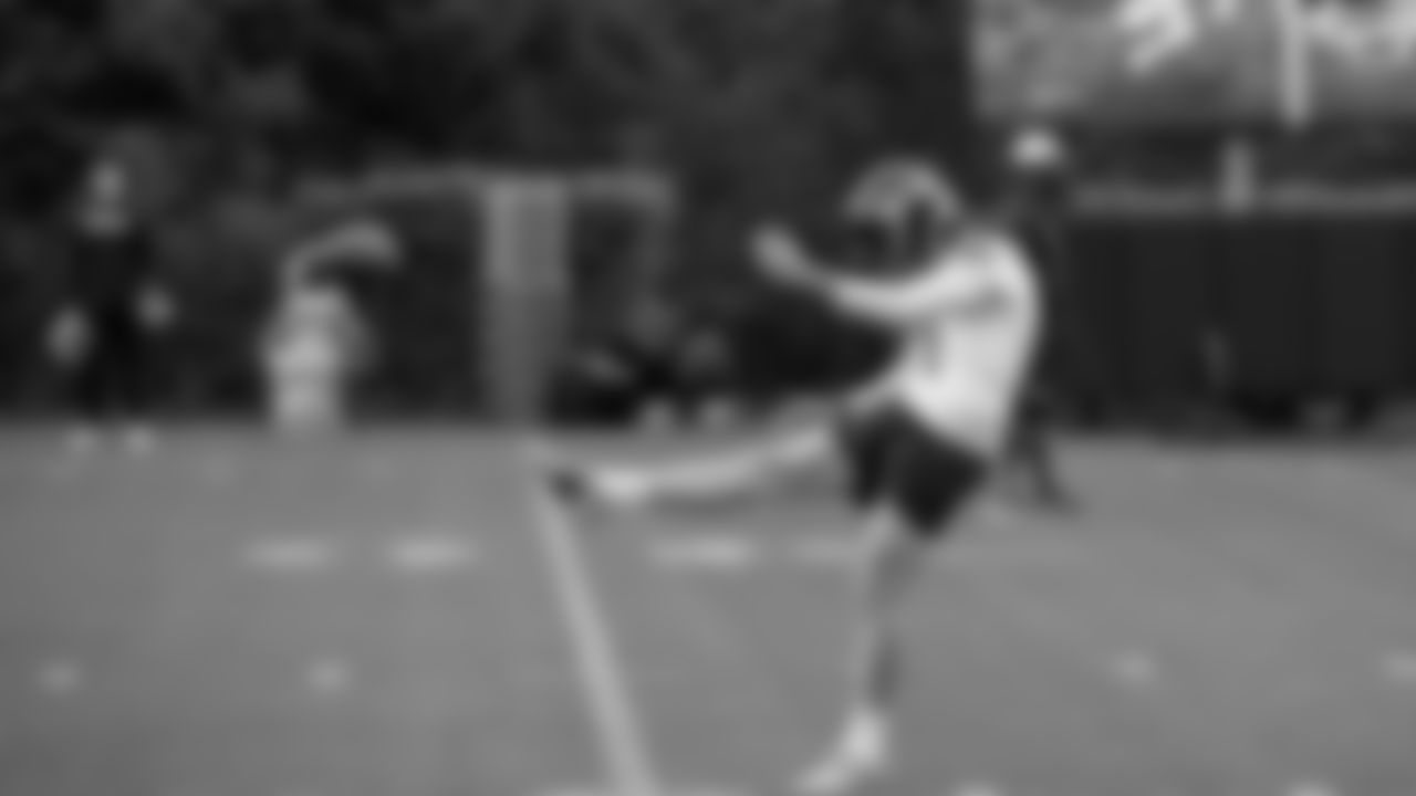 Seahawks punter Michael Dickson (4) participated in a workout on day two of OTAs on Thursday, May 29, 2025 at the Virginia Mason Athletic Center.