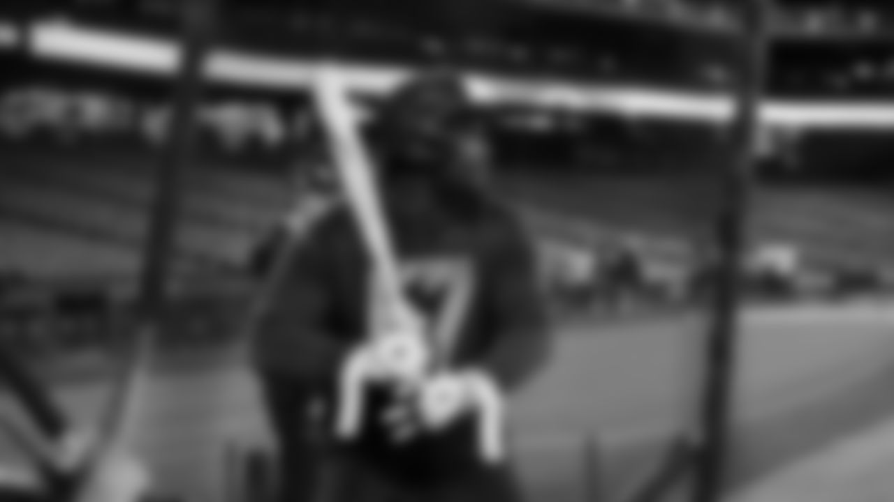 Seahawks tackle Charles Cross (67) visited T-Mobile Park on May 19, 2025