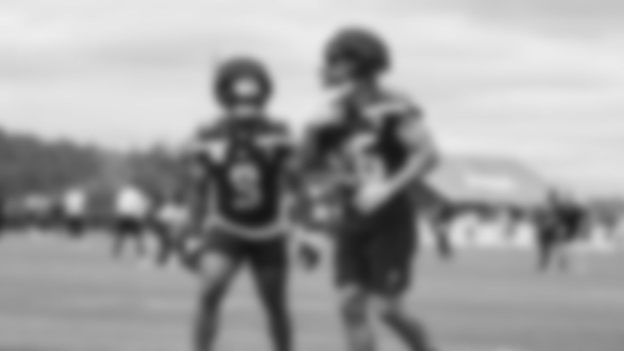 Seahawks running back Kenneth Walker III (9) and running back Zach Charbonnet (26) practiced on day three of training camp on July 25, 2025 at the Virginia Mason Athletic Center.