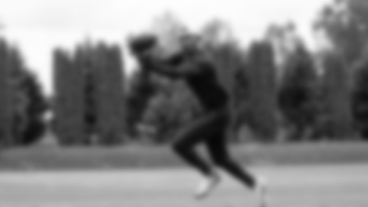 Seahawks wide receiver Marquez Valdes-Scantling (1) participated in a workout on May 21, 2025 at the Virginia Mason Athletic Center.