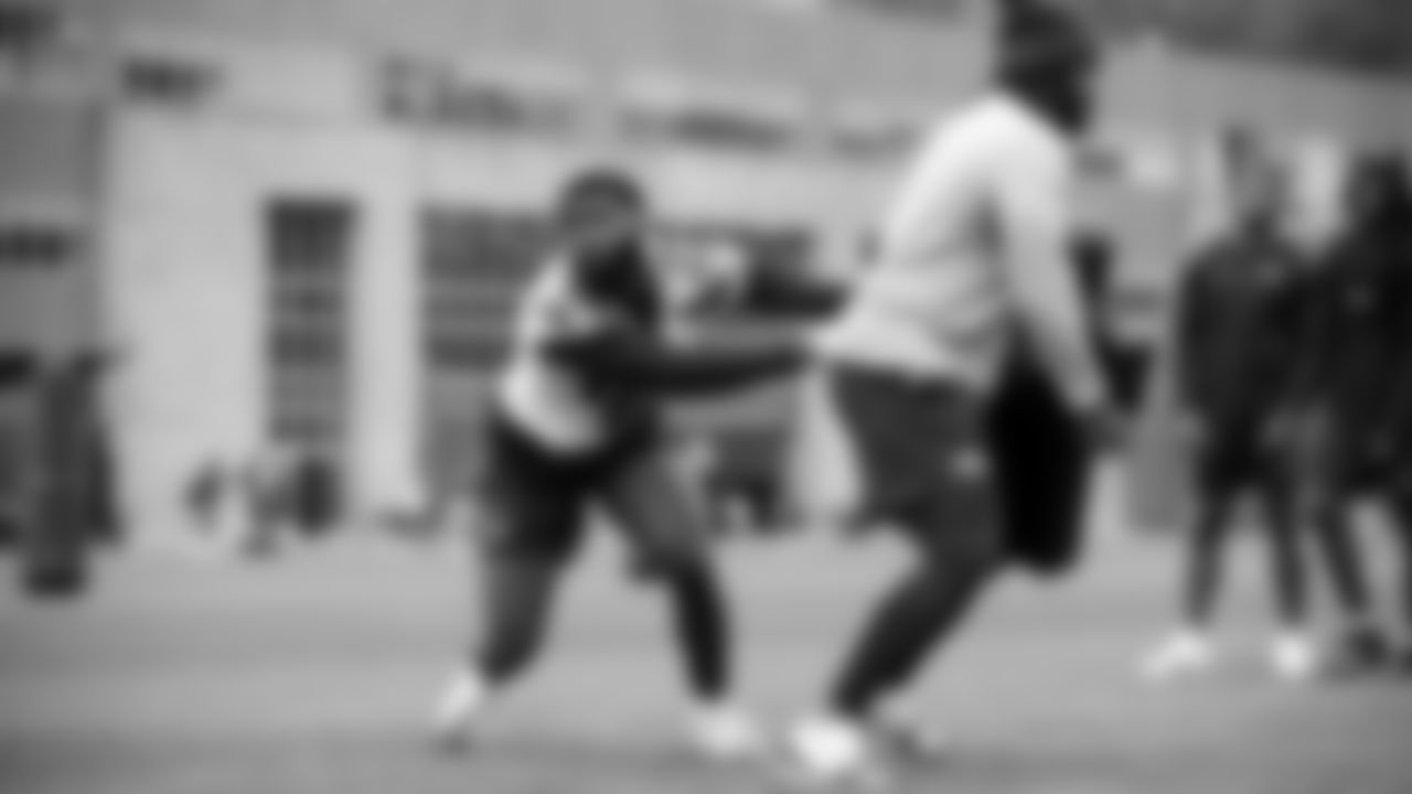 Seahawks linebacker D'Eryk Jackson (46) participated in a workout on May 15, 2025 at the Virginia Mason Athletic Center.