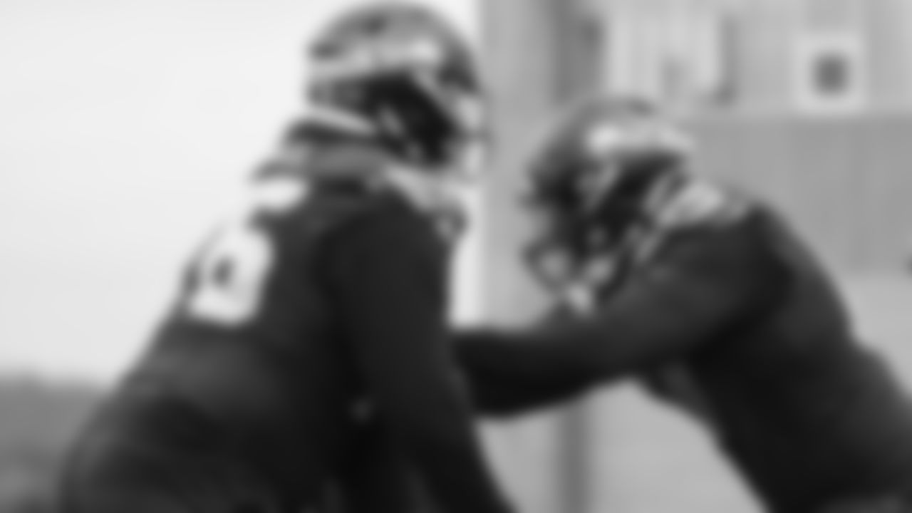 Seahawks tackle Charles Cross (67) practiced on Thursday, January 8, 2026 at the Virginia Mason Athletic Center.