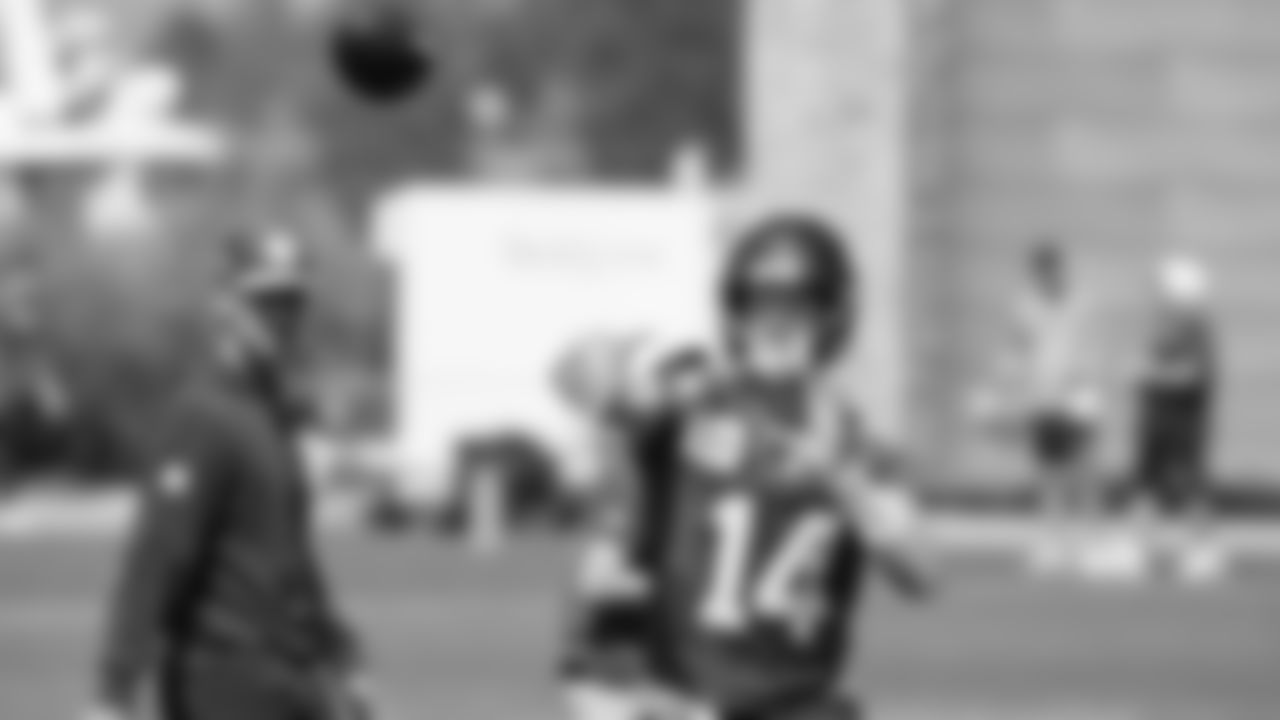 Seahawks quarterback Sam Darnold (14) practiced on Thursday, August 28, 2025 at the Virginia Mason Athletic Center.