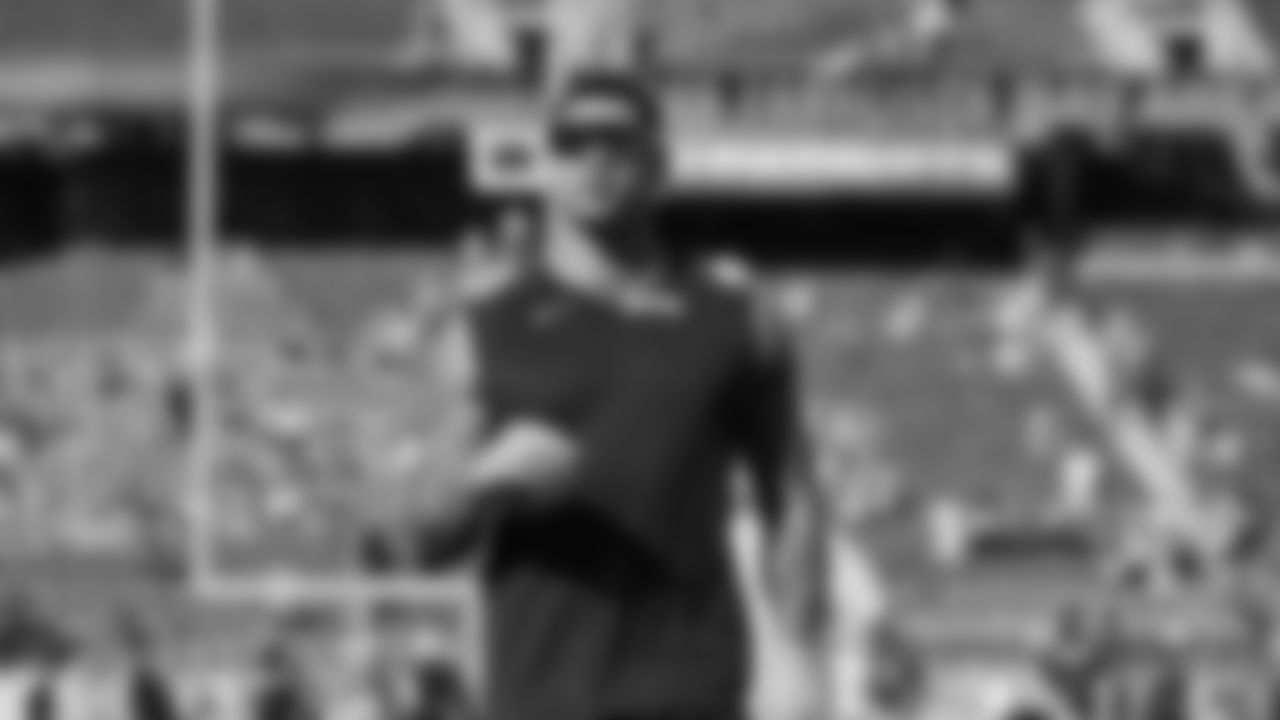 The Seahawks warm up ahead of Super Bowl LX vs. the Patriots at Levi's Stadium on Sunday, February 8, 2026.