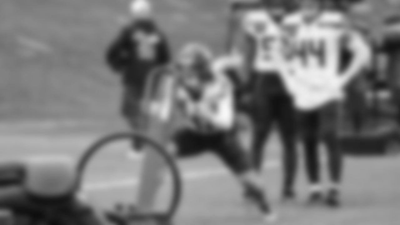 Seahawks linebacker Drake Thomas (42) practiced on Tuesday, January 13, 2026 at the Virginia Mason Athletic Center.