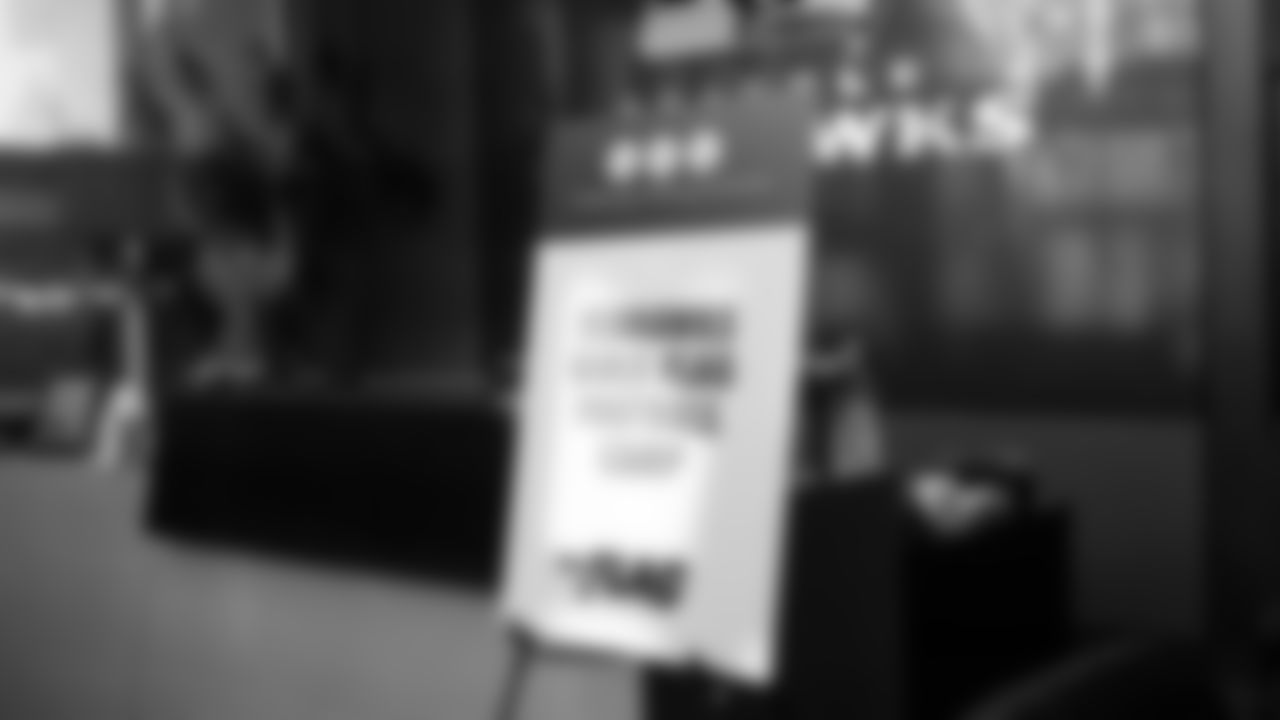 The Seahawks Women's Association packed girls flag kits and hosted a free girls flag football camp at the Seahawks training facility on Saturday, November 8, 2025.