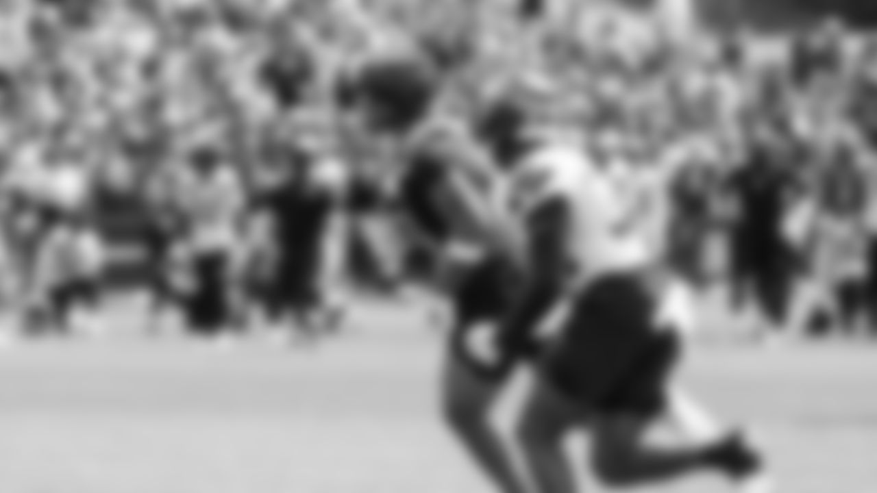 Seahawks tight end Elijah Arroyo (18) practiced on day four of training camp on July 26, 2025 at the Virginia Mason Athletic Center.