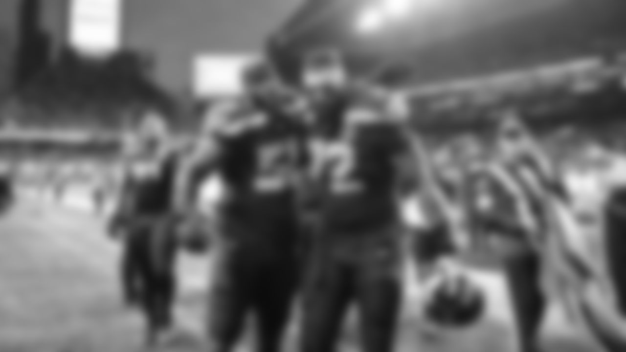 The Seahawks celebrated the 18-16 victory vs. the Colts in Week 15 at Lumen Field.