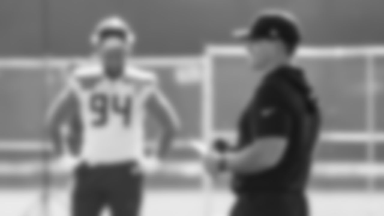 Seahawks head coach Mike Macdonald practiced on February 5, 2026 in San Jose, California.