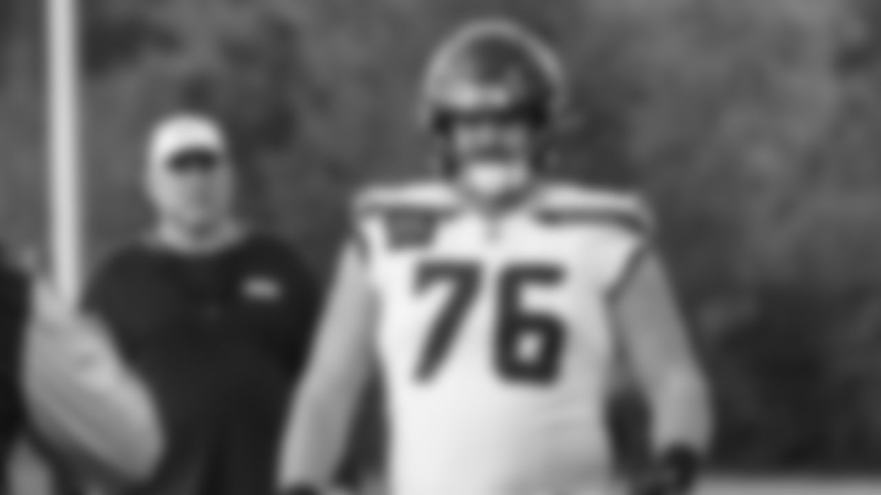 Seahawks guard Grey Zabel (76) practiced on Thursday, November 20 at the Virginia Mason Athletic Center.