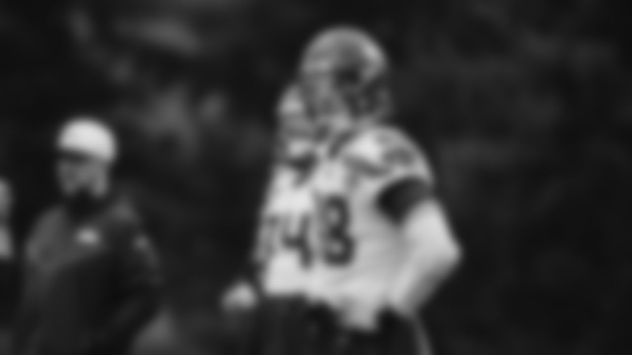 Seahawks tight end AJ Barner (88) practiced on Thursday, December 4, 2025 at the Virginia Mason Athletic Center.