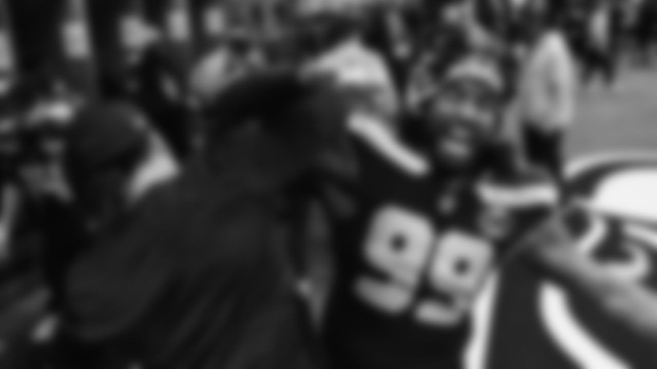 The Seahawks celebrated the 41-6 victory over the 49ers in the NFC Divisional Round game on January 17, 2026 at Lumen Field.