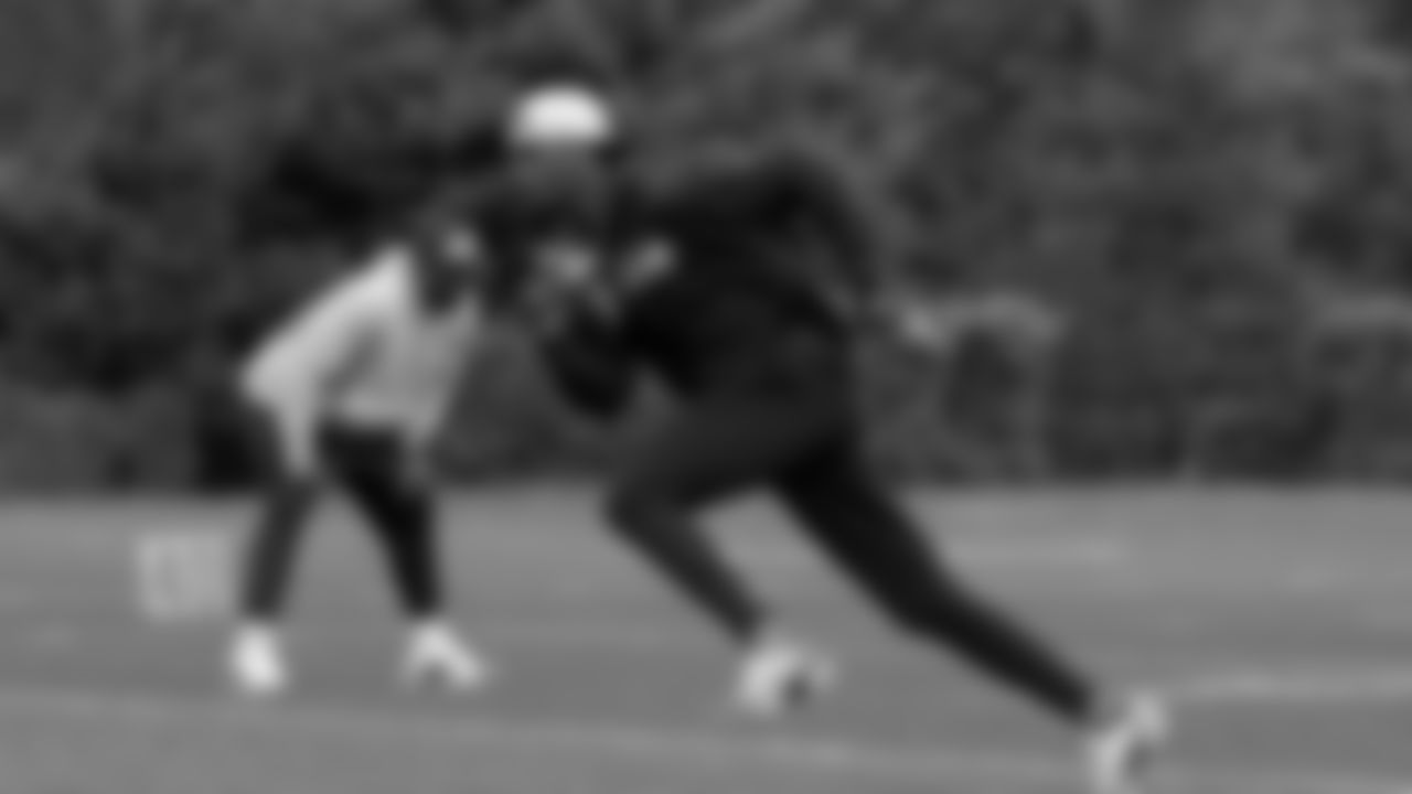 Seahawks wide receiver Marquez Valdes-Scantling (1) participated in a workout on May 20, 2025 at the Virginia Mason Athletic Center.