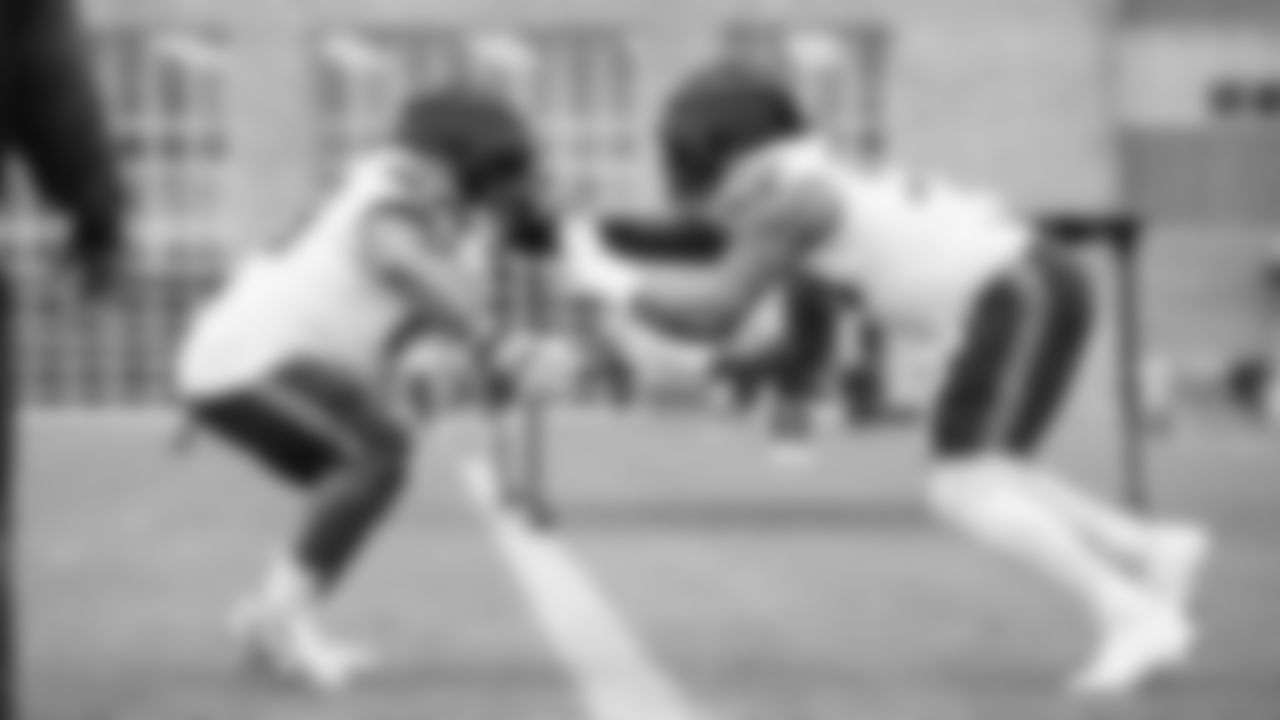 Seahawks defensive end Leonard Williams (99) and nose tackle Bubba Thomas (69) practiced on Tuesday, January 13, 2026 at the Virginia Mason Athletic Center.