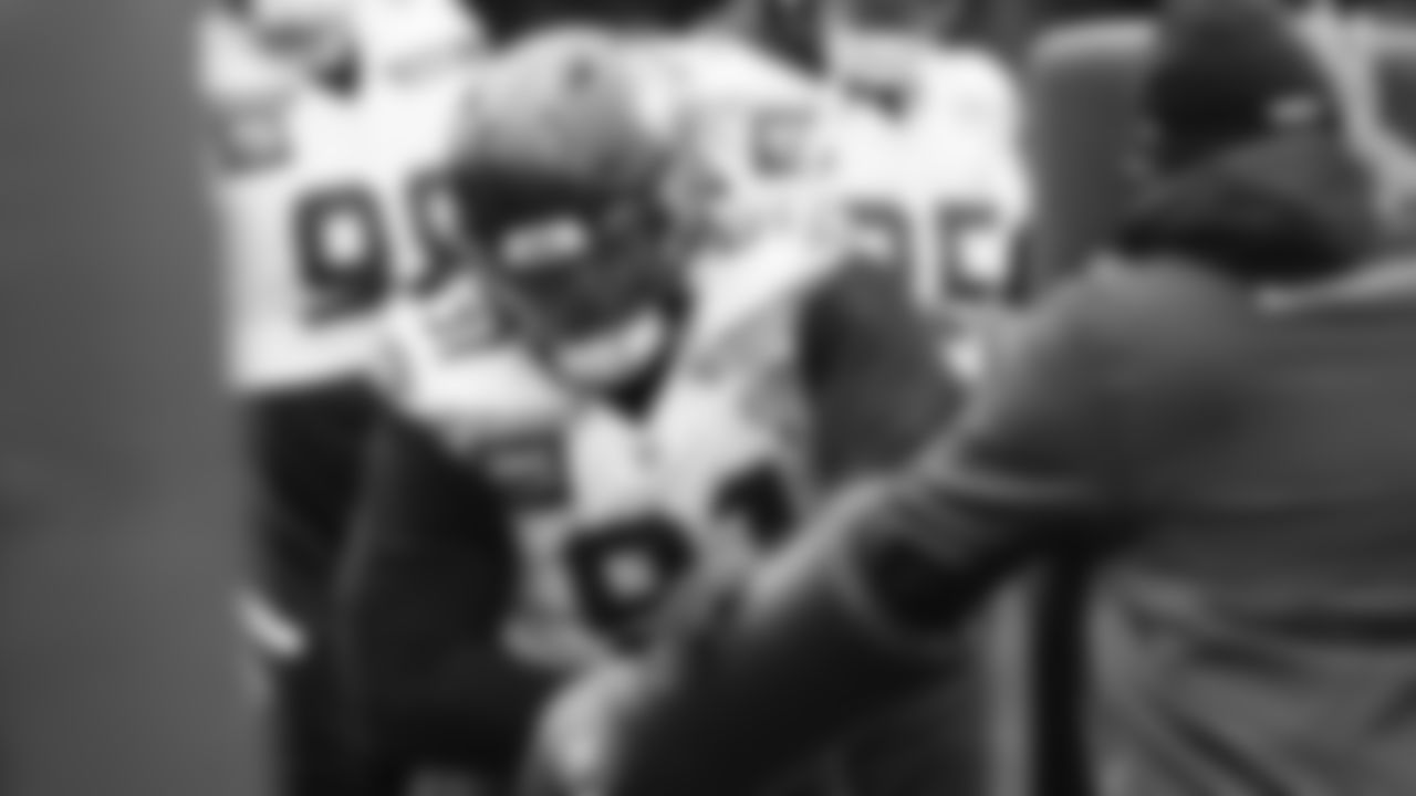 Seahawks defensive tackle Byron Murphy II (91) practiced on Thursday, January 8, 2026 at the Virginia Mason Athletic Center.