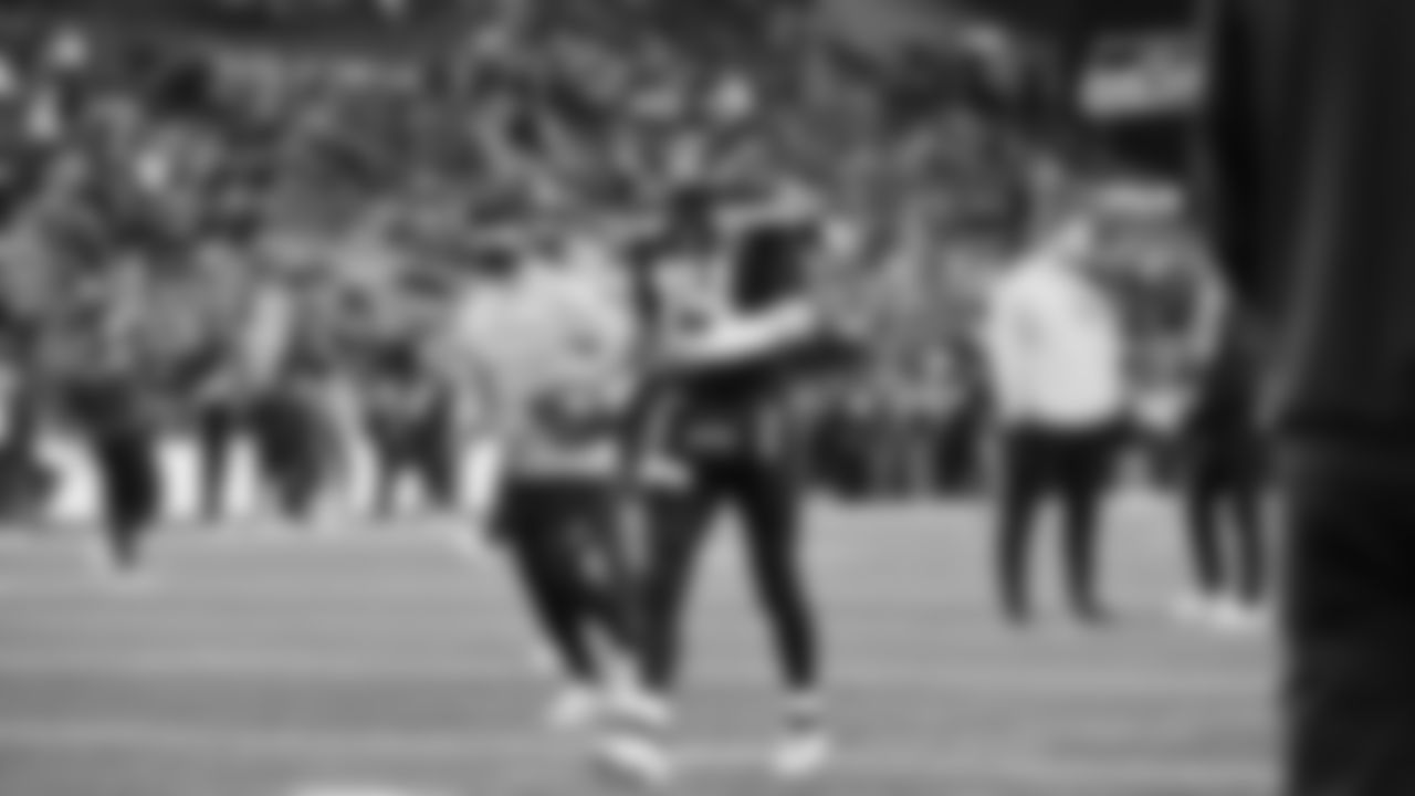 Seahawks quarterback Sam Darnold (14) warms up at Lumen Field for the NFC divisional round game vs. the San Francisco 49ers on January 17, 2026.