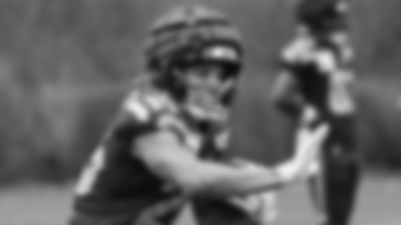 Seahawks running back Zach Charbonnet (26) practiced on Tuesday, January 13, 2026 at the Virginia Mason Athletic Center.