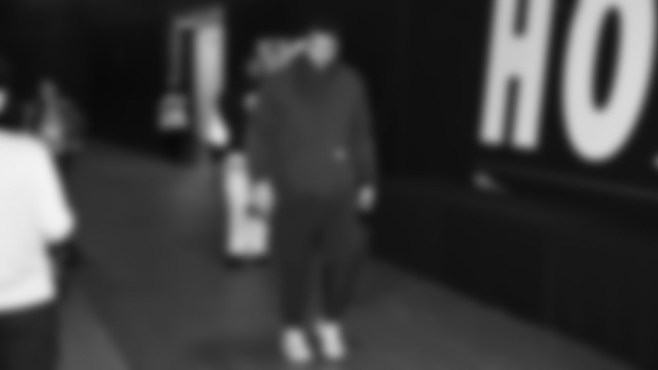 Seahawks tackle Logan Brown (73) arrived at Lumen Field for the Week 16 matchup vs. the L.A. Rams.