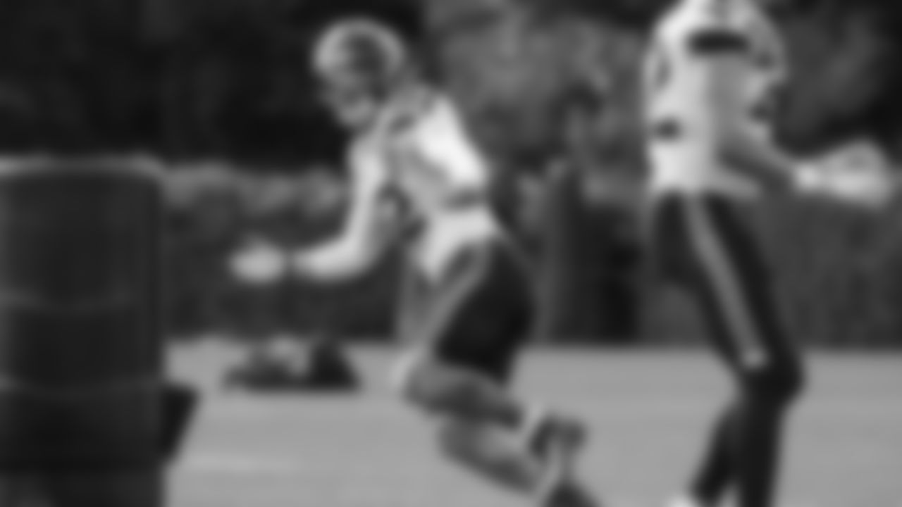 Seahawks linebacker Drake Thomas (42) practiced on Thursday, October 16, 2025 at the Virginia Mason Athletic Center.