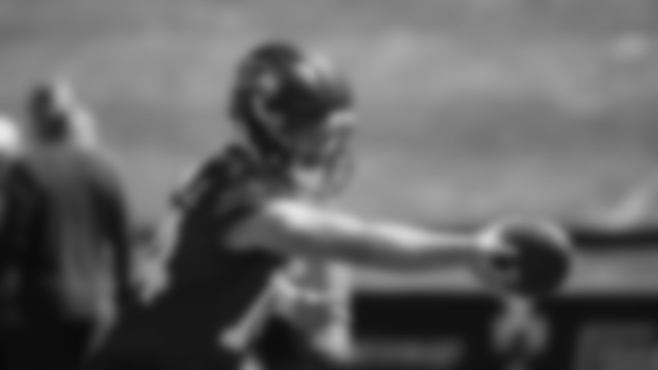 Seahawks quarterback Sam Darnold (14) practiced on day two of training camp on July 24, 2025 at the Virginia Mason Athletic Center.