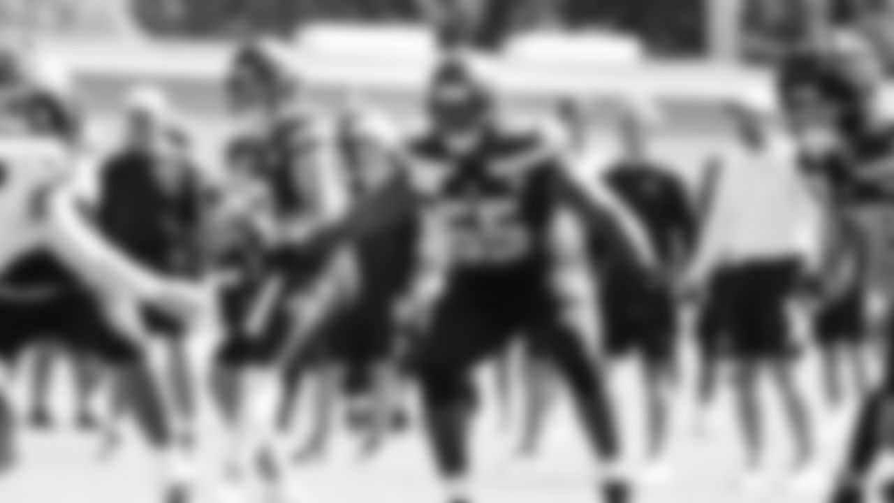 Seahawks tackle Michael Jerrell (65) practiced on day six of training camp on July 29, 2025 at the Virginia Mason Athletic Center.
