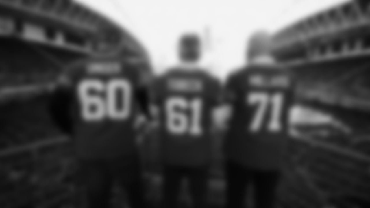 Seahawks Legends Bryan Millard, Robbie Tobeck & Max Unger raised the 12 Flag for the Seahawks' Week 13 matchup against the Vikings at Lumen Field.