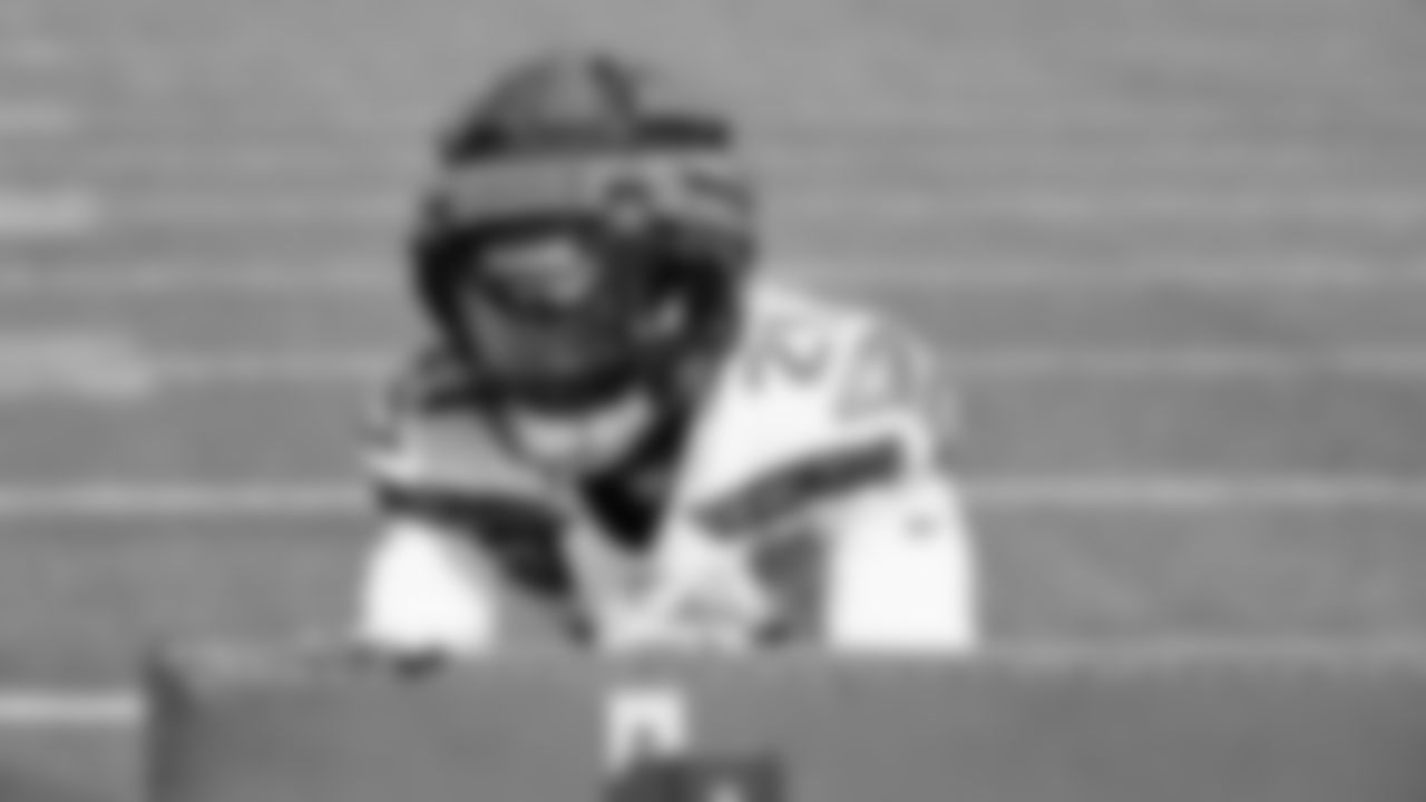 Seahawks cornerback Devon Witherspoon (21) practiced on August 12, 2025 at the Virginia Mason Athletic Center.