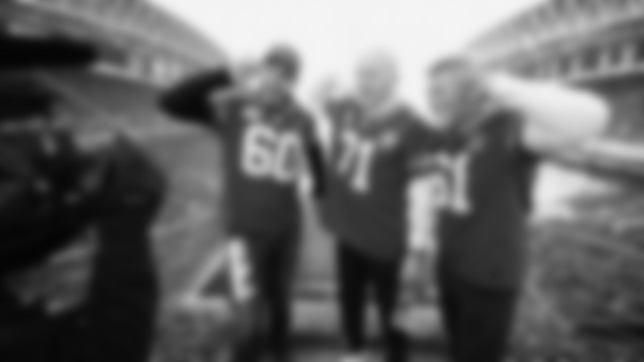 Seahawks Legends Bryan Millard, Robbie Tobeck & Max Unger raised the 12 Flag for the Seahawks' Week 13 matchup against the Vikings at Lumen Field.