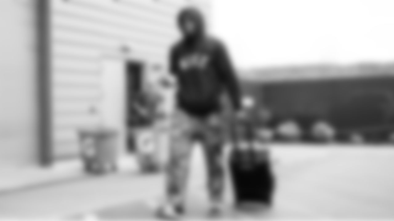 Seahawks cornerback Devon Witherspoon (21) departed the Virginia Mason Athletic Center for the Week 12 trip to Nashville, Tennessee on Friday, November 21, 2025.