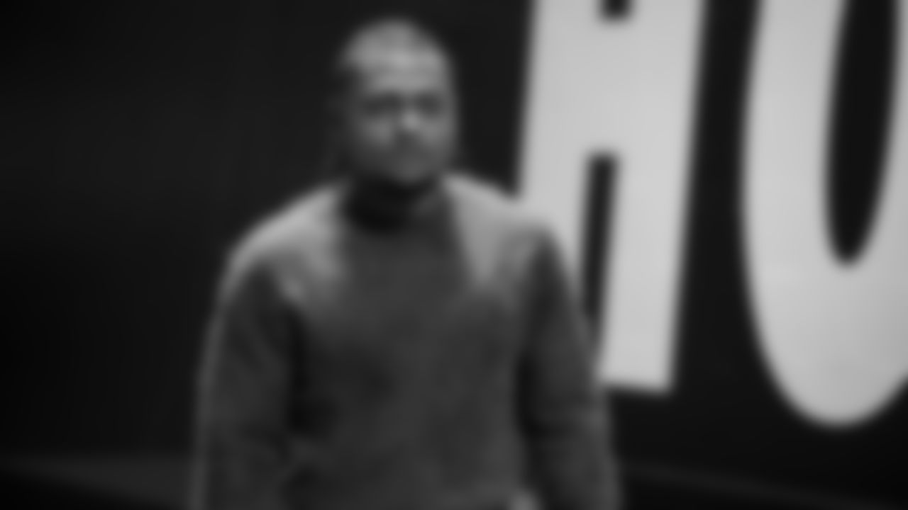 Seahawks safety Coby Bryant (8) arrives at Lumen Field for the Week 10 matchup vs. the Arizona Cardinals.