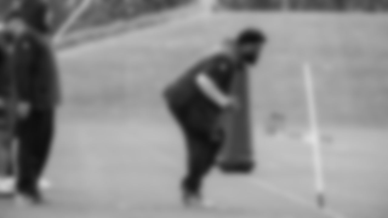 Seahawks defensive tackle Quinton Bohanna (92) participated in a workout on May 8, 2025 at the Virginia Mason Athletic Center.