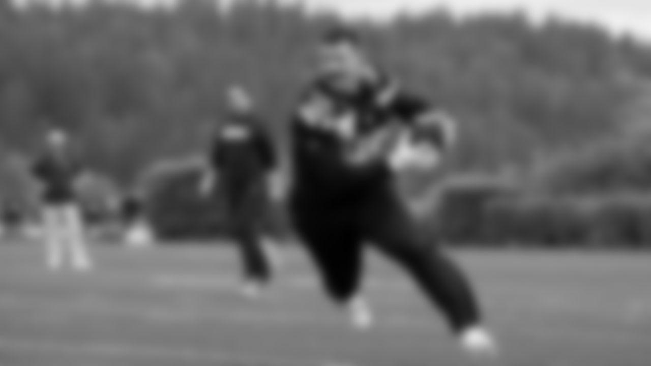 Seahawks fullback Robbie Ouzts (40) participated in a workout on May 20, 2025 at the Virginia Mason Athletic Center.