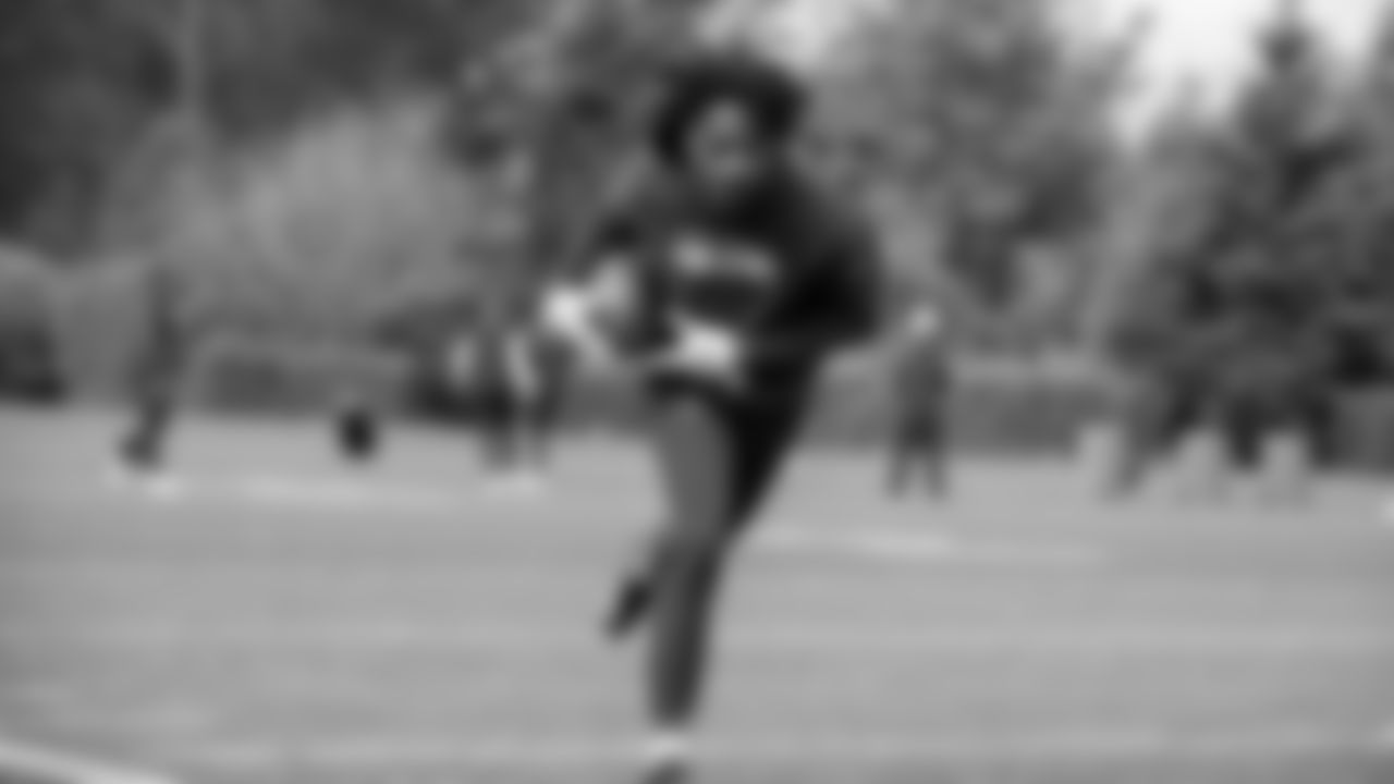 Seahawks cornerback Nehemiah Pritchett (28) participated in a workout on May 20, 2025 at the Virginia Mason Athletic Center.