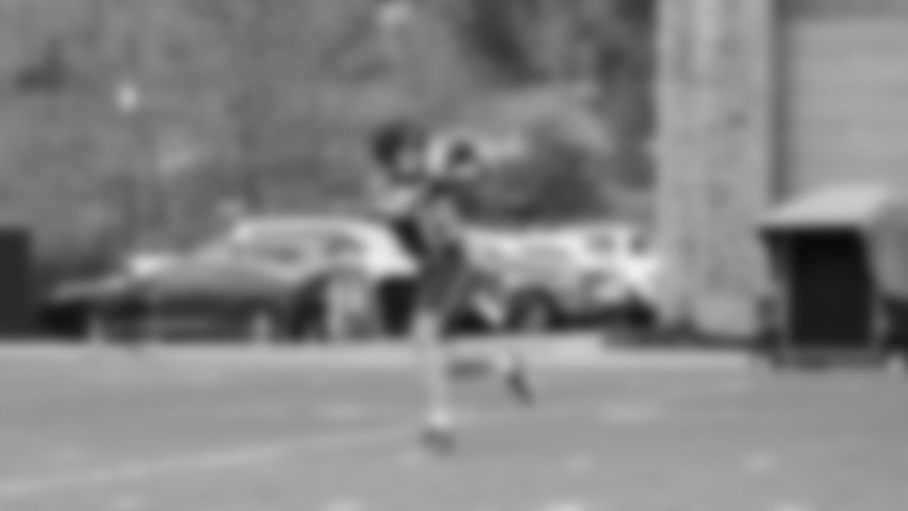 Seahawks wide receiver Jake Bobo (19) practiced on Tuesday, January 13, 2026 at the Virginia Mason Athletic Center.