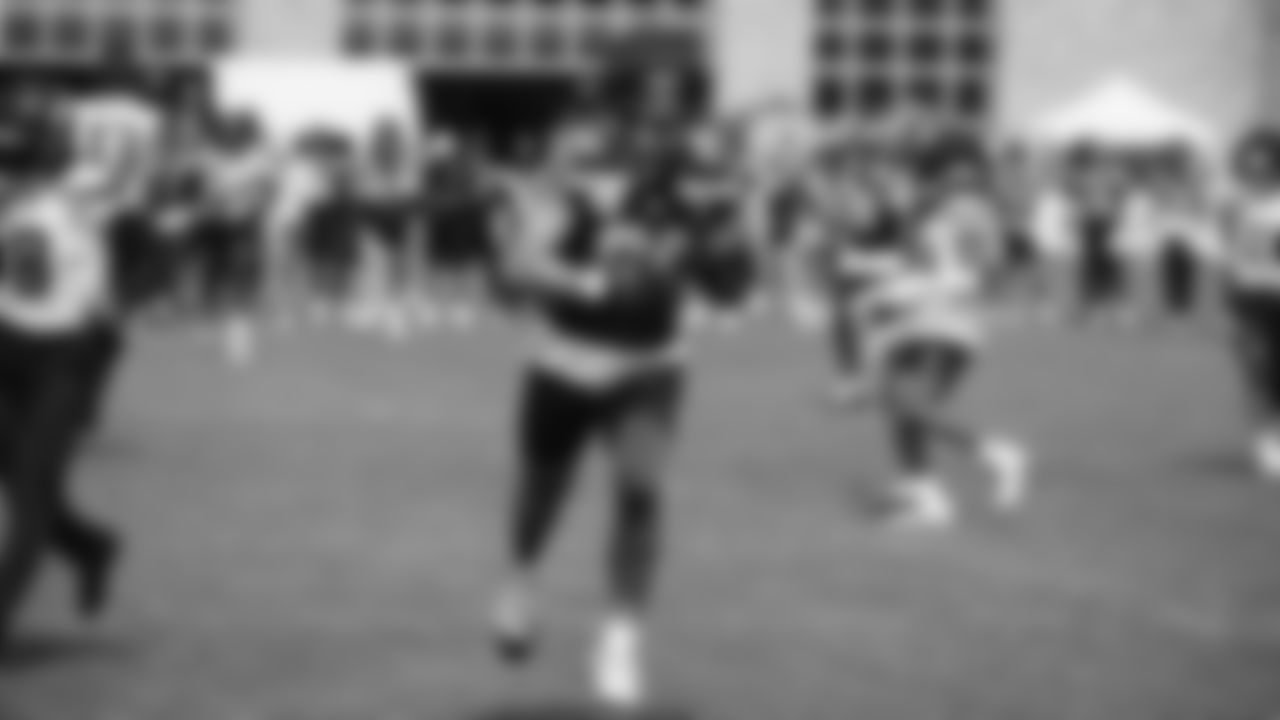 Seahawks tight end AJ Barner (88) practiced on August 1, 2025 at the Virginia Mason Athletic Center.