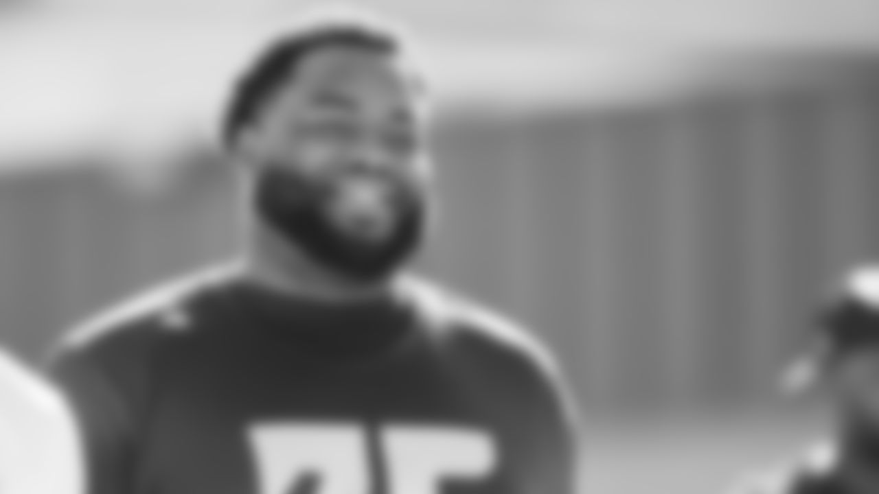 Seahawks guard Anthony Bradford (75) practiced on Wednesday, February 4, 2026 in San Jose, California.