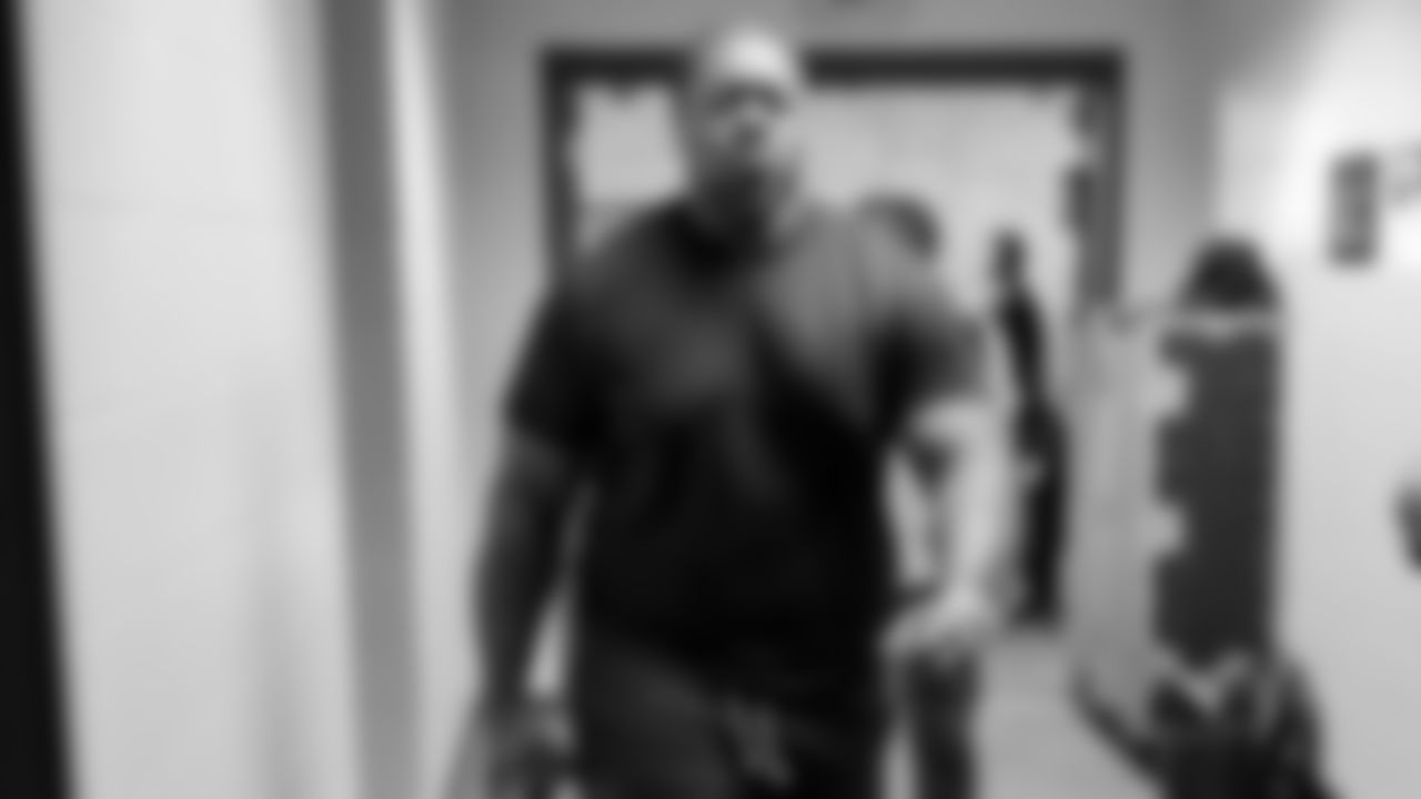 Seahawks defensive tackle Jarran Reed (90) arrives at Lambeau Field for the preseason Week 3 matchup vs. the Green Bay Packers.