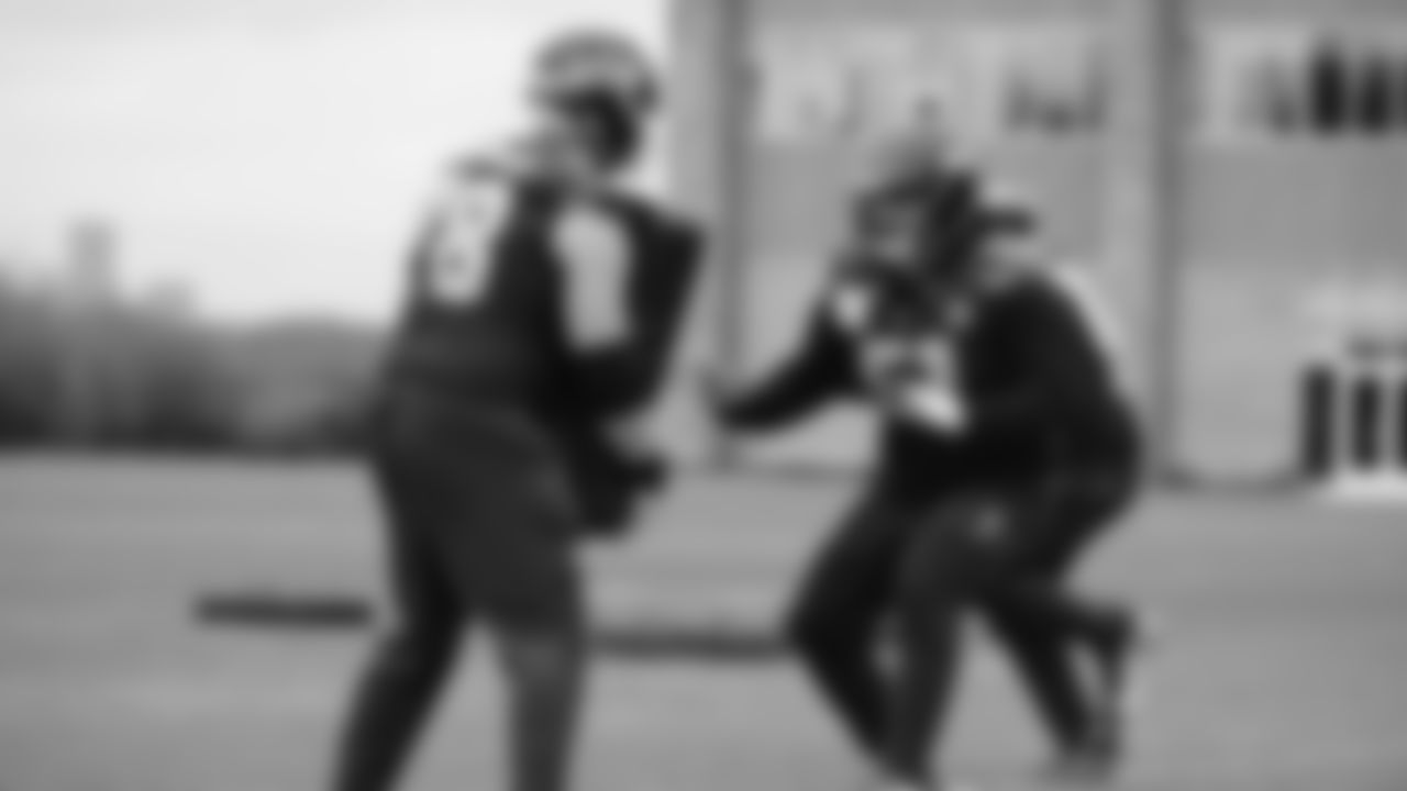 Seahawks center Jalen Sundell (61) and offensive lineman Mason Richman (78) practiced on Thursday, January 8, 2026 at the Virginia Mason Athletic Center.