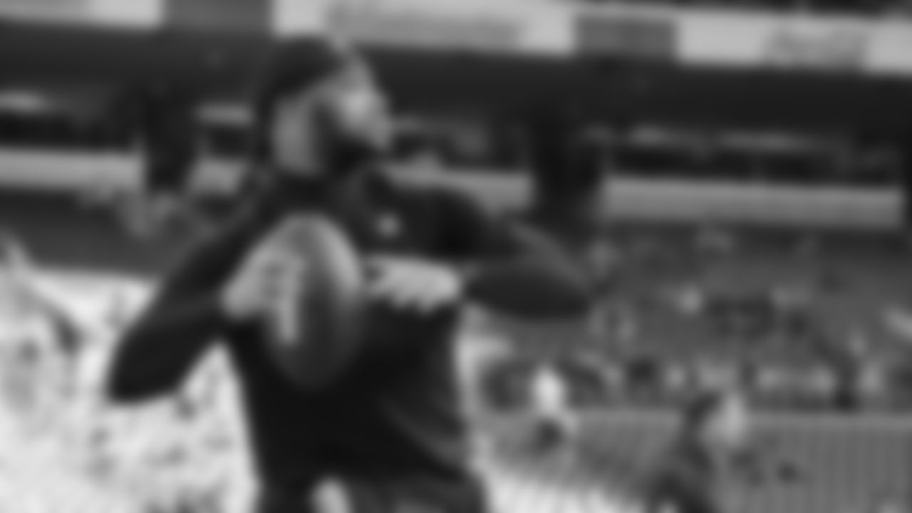 Seahawks quarterback Jalen Milroe (6) warms up at Lumen Field for the NFC Championship game vs. the Los Angeles Rams on Sunday, January 25, 2026.