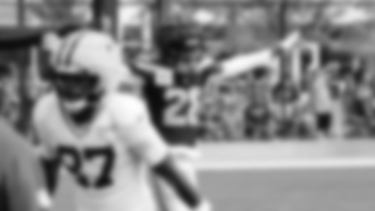 Seahawks cornerback Nehemiah Pritchett (28) participated in a joint practice with the Packers at Ray Nitschke Field in Green Bay, Wisconsin.