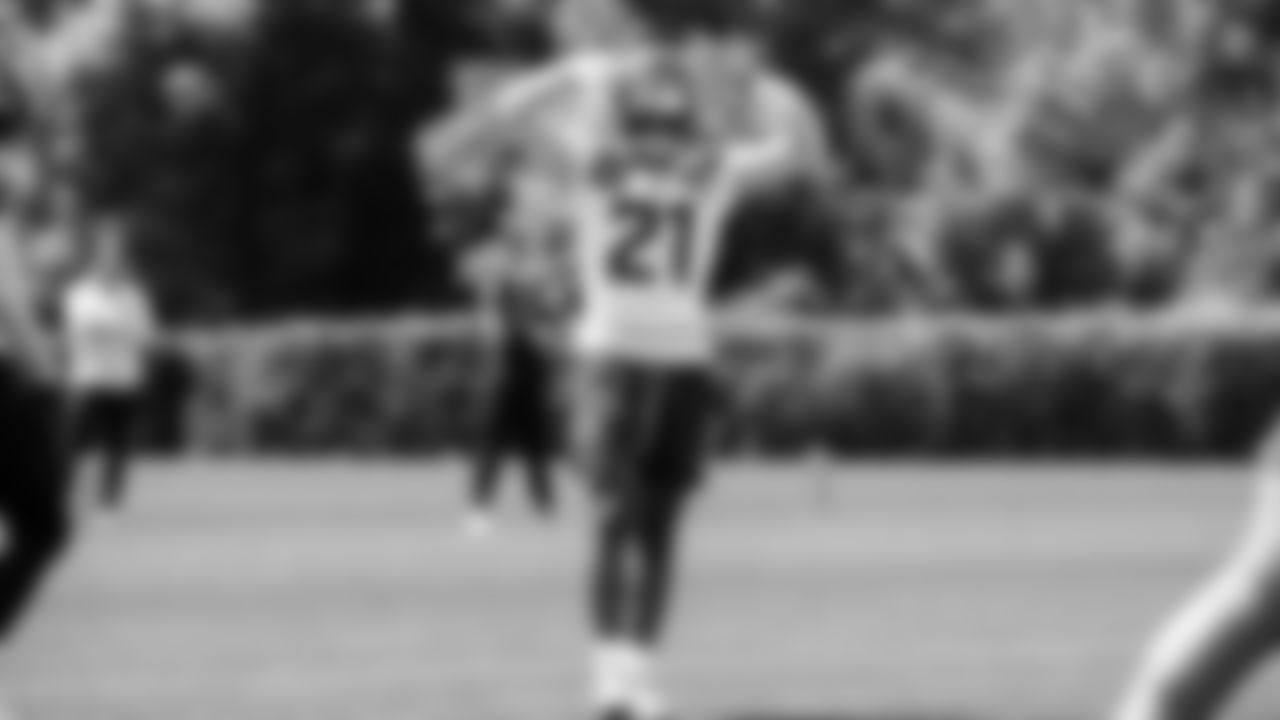 Seahawks cornerback Devon Witherspoon (21) participated in a workout on day one of OTAs on Tuesday, May 27, 2025 at the Virginia Mason Athletic Center.