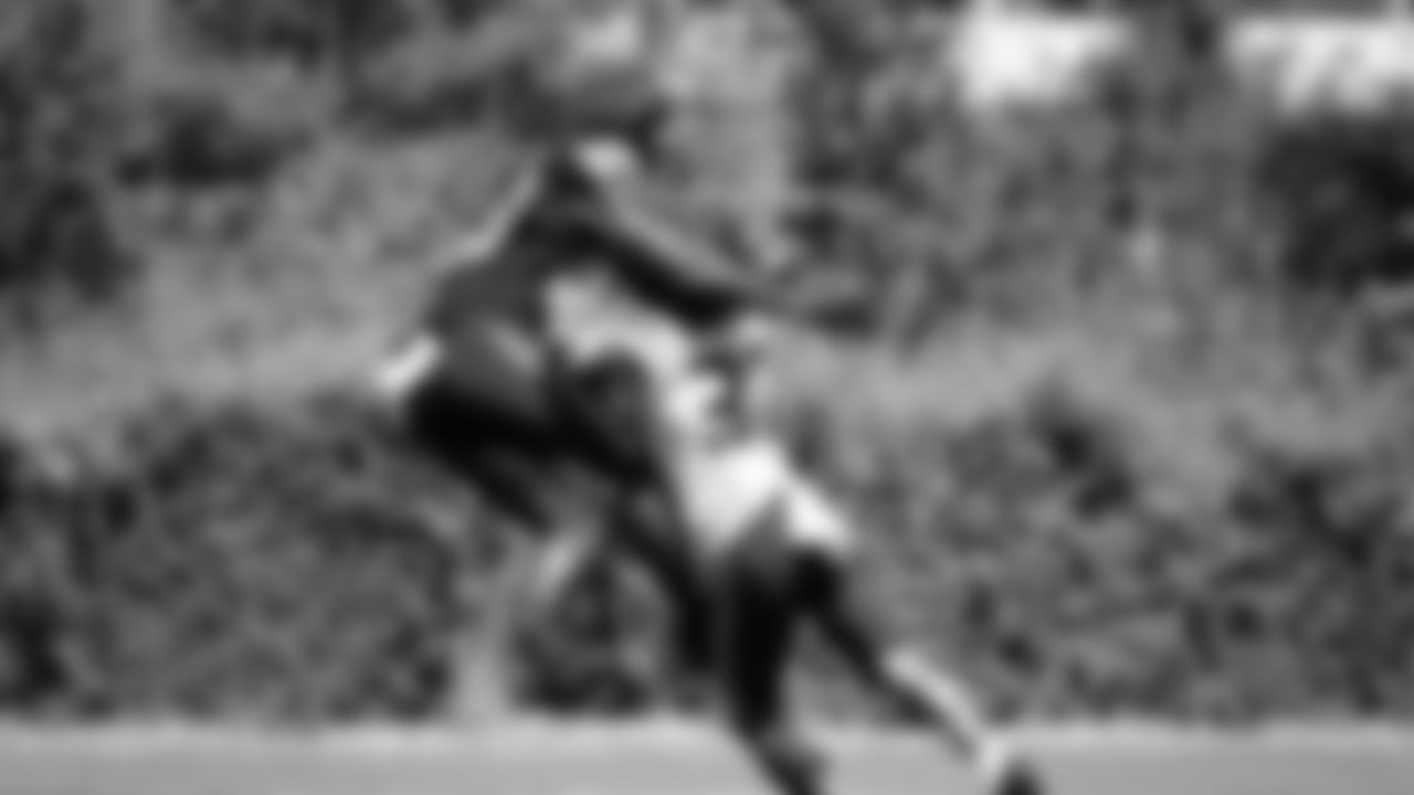 Seahawks wide receiver Dareke Young (83) and cornerback Damarion Williams (37) practiced on day six of training camp on July 29, 2025 at the Virginia Mason Athletic Center.