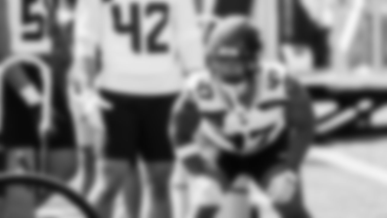 Linebacker Alphonzo Tuputala (47) practiced on day one of rookie minicamp on May 2, 2025 at the Virginia Mason Athletic Center.