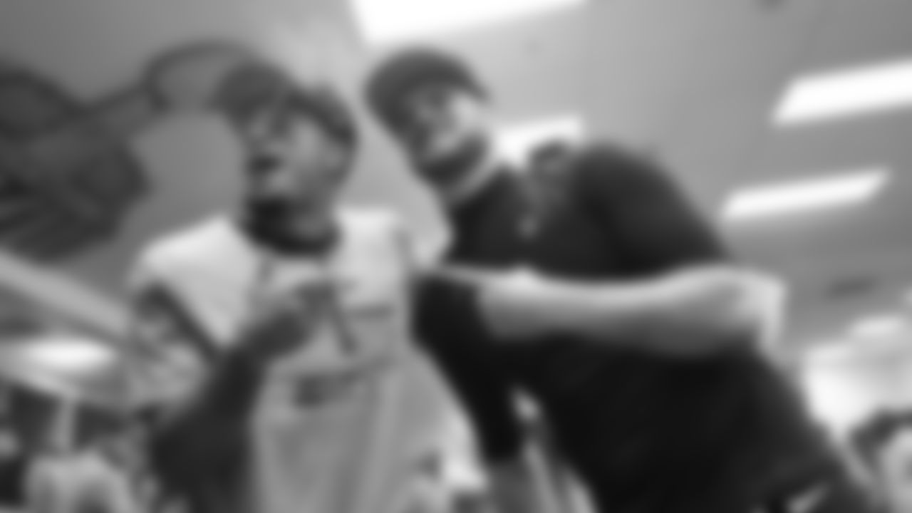 The Seahawks celebrate the 31-27 win vs. the Rams in the NFC Championship on Sunday, January 25, 2026.